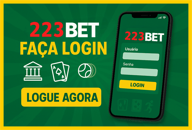 Imagem destacando login seguro na 223BET para novos usuários